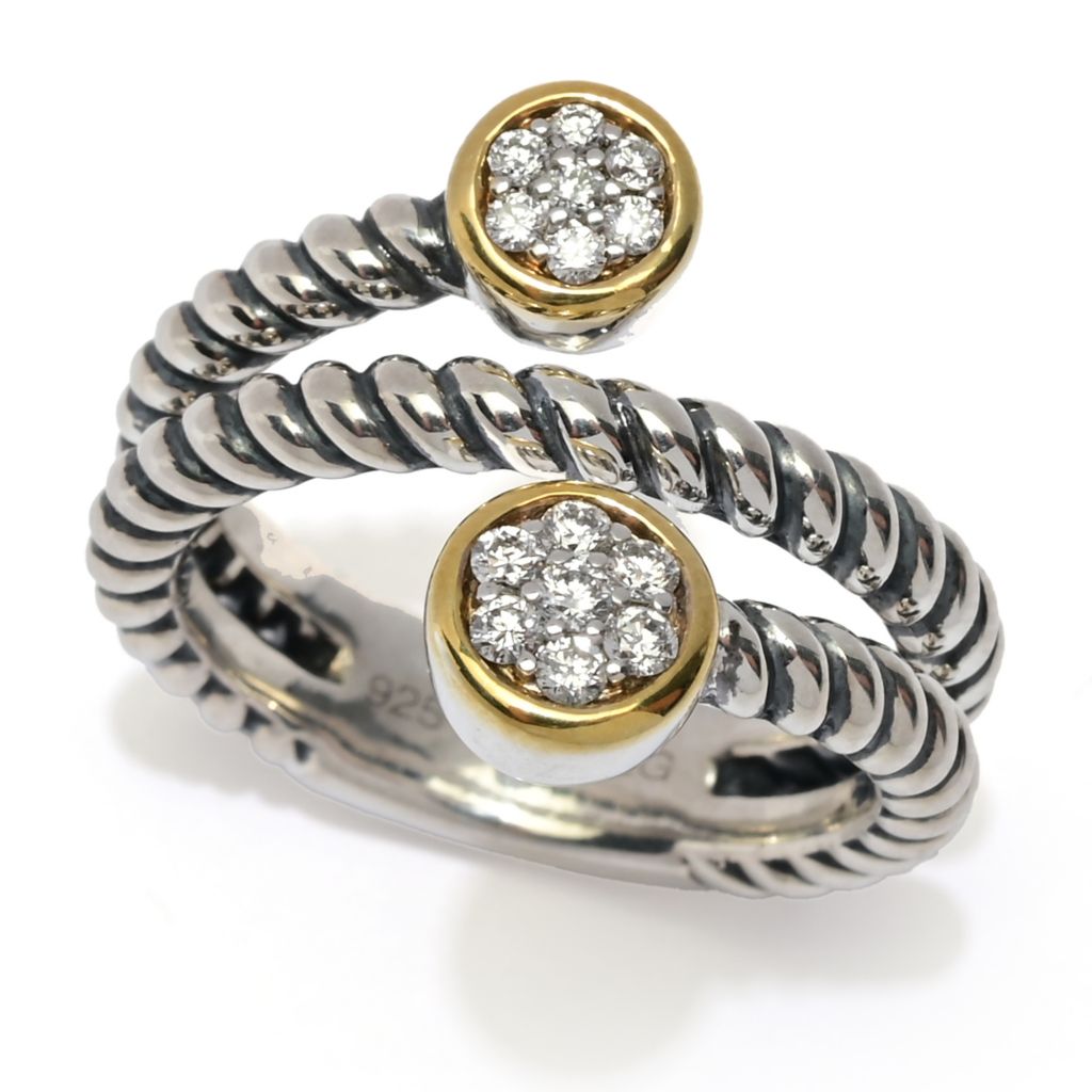 Melodia Diamonds 18K Vermeil 0.23ctw Cultured Diamond Wrap Around Ring by Steals