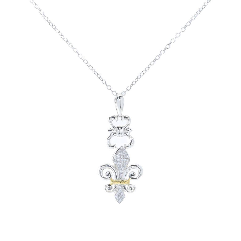 Melodia Diamonds 0.23ctw Lab Grown Diamond Fleur de Lis Pendant w/ Chain by Steals