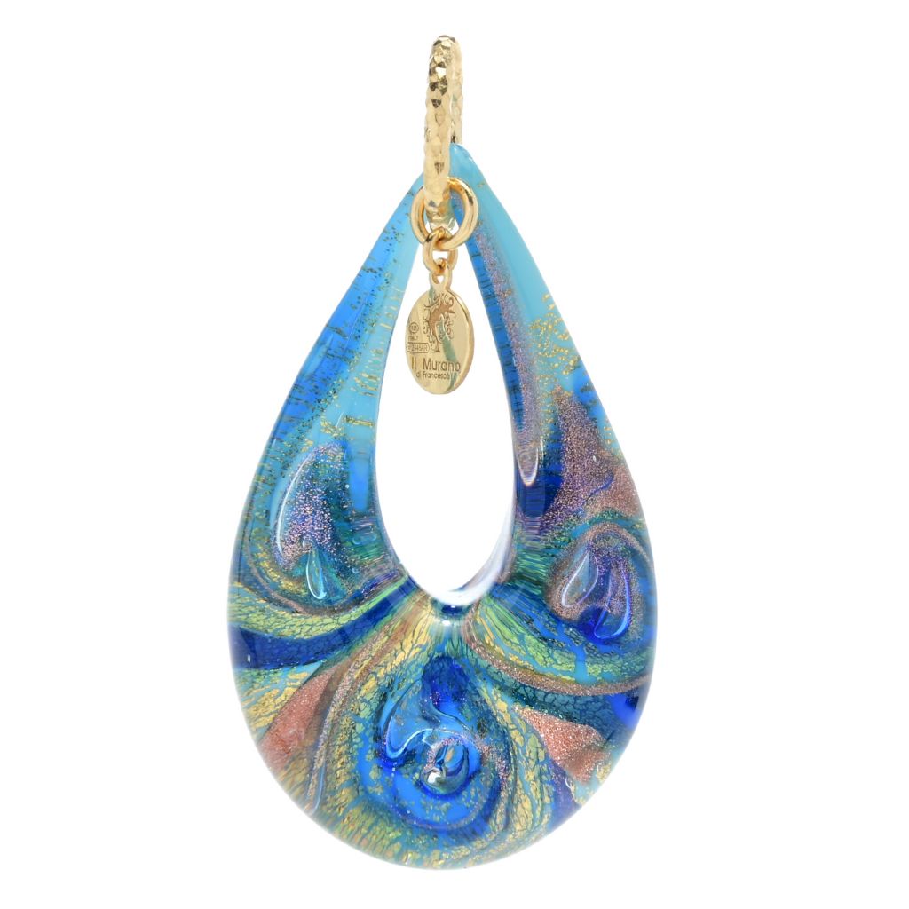 Il Murano di Francesca Choice of Color Murano Glass Teardrop Pendant by Steals