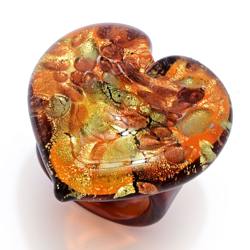 Il Murano di Francesca 32x32mm Heart Shape Murano Glass Ring by Steals