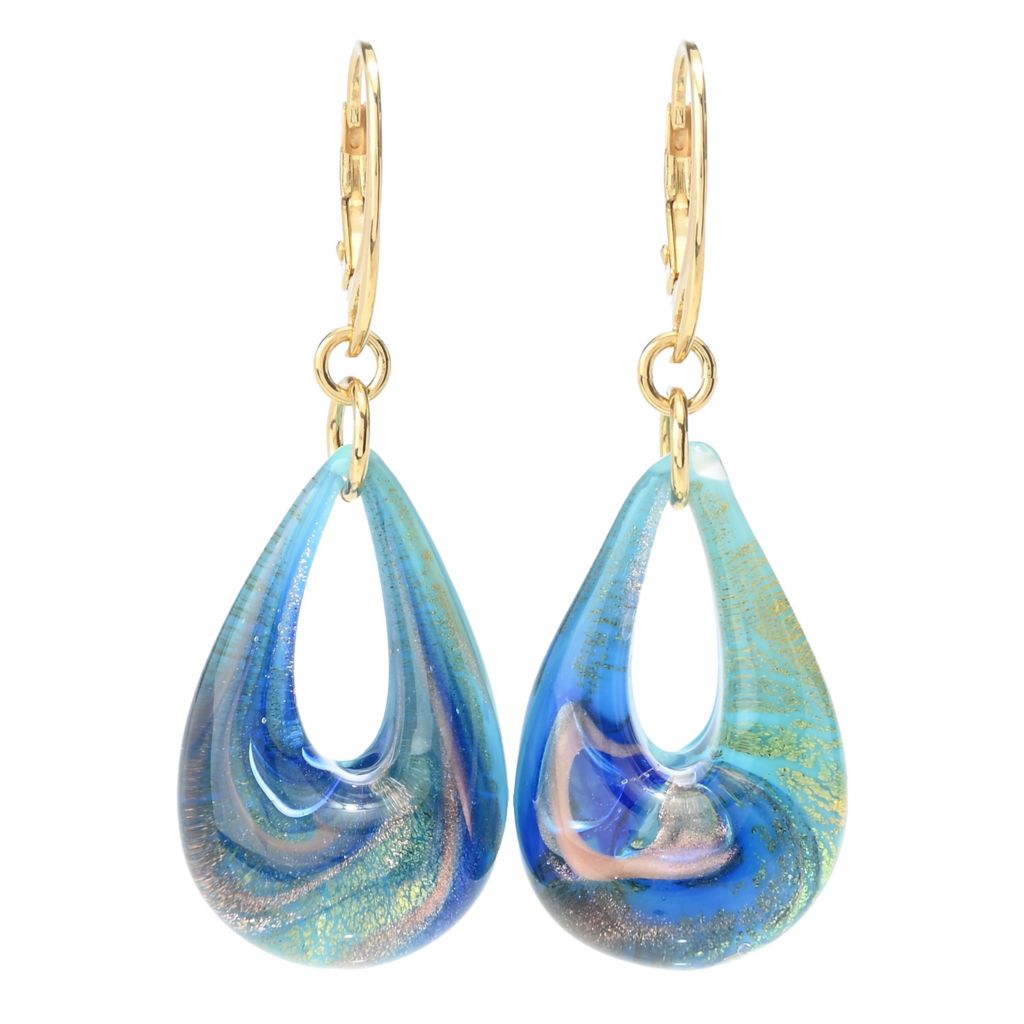 Il Murano di Francesca Choice of Color Murano Glass Teardrop Earrings by Steals
