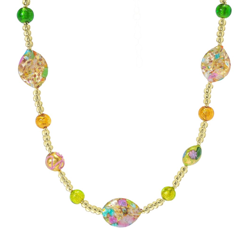 Il Murano di Francesca "Primavera" Multi Murano Glass Bead Necklace by Steals