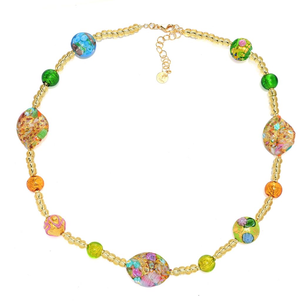 Il Murano di Francesca "Primavera" Multi Murano Glass Bead Necklace by Steals