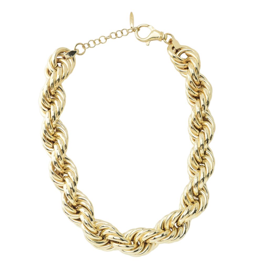 Graziella 23K Gold Plated 20"+2" Rope Chain Statement Necklace by Steals