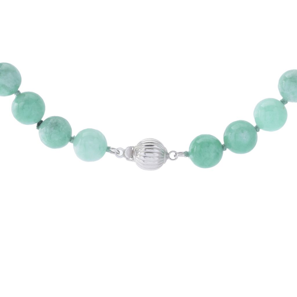 Far East Jewelry Carved Tiger Jade Pendant w/ Jade Bead Necklace by Steals