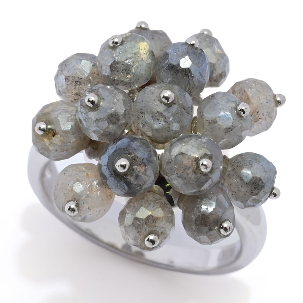 Far East Jewelry Sterling Silver 5mm Round Labradorite Bead Ring by Steals