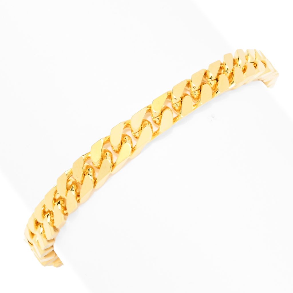 Toscana Italiana 18K Gold Plated Reversible Polished Curb Link Bracelet by Steals