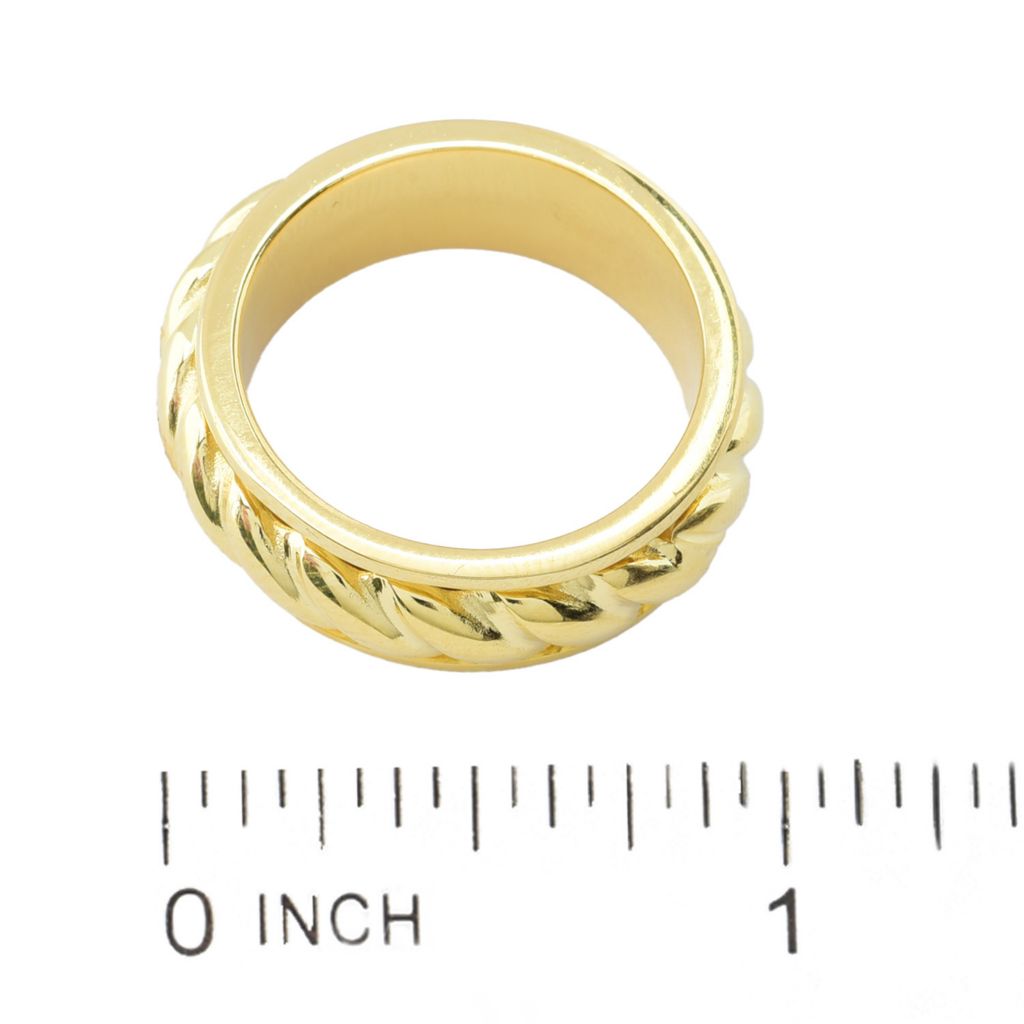 Toscana Italiana Gold or Platinum Plated Rope Chain Spinner Band Ring by Steals