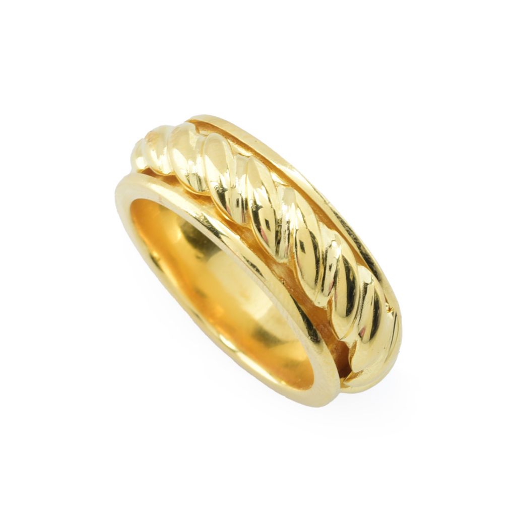 Toscana Italiana Gold or Platinum Plated Rope Chain Spinner Band Ring by Steals