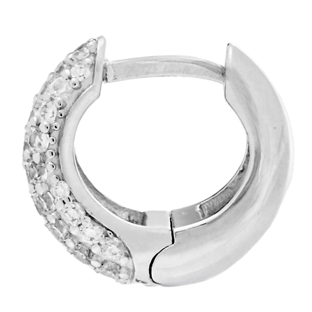 Brilliante Platinum Plated Simulated Diamond Teardrop Huggie Earrings by Steals