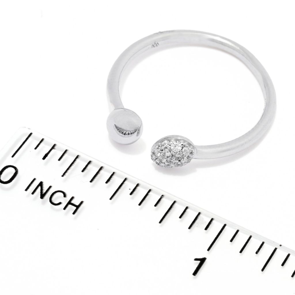 Brilliante Platinum Plated Simulated Pave Diamond Open Band Ring by Steals