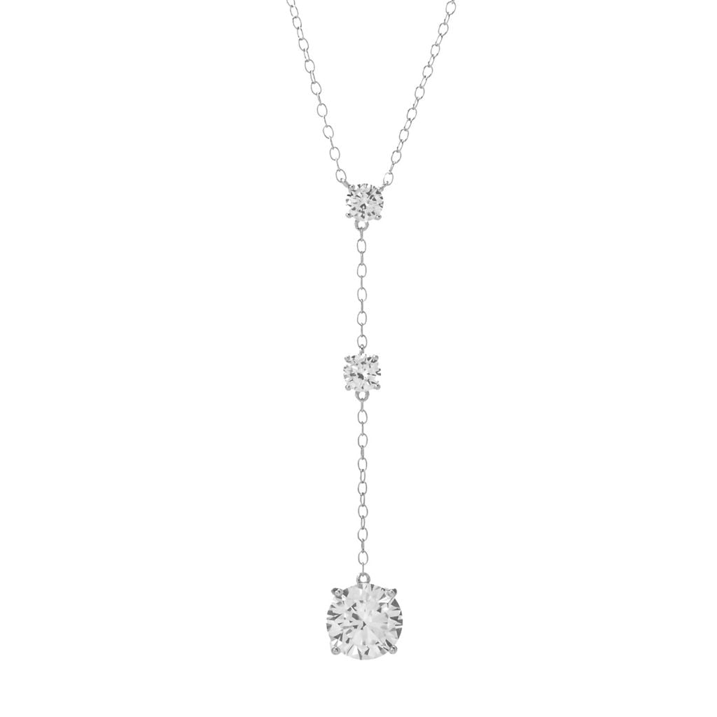 Brilliante Platinum Plated 2.54 DEW Simulated Diamond Pendant w/ Chain by Steals