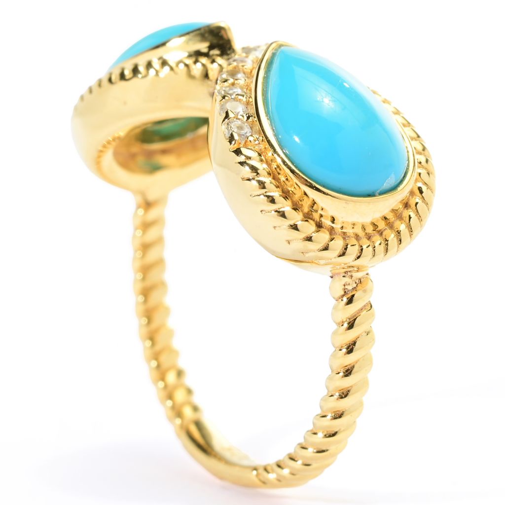 Elemental Gems 18K Gold Plated Sleeping Beauty Turquoise Infinity Braided Ring by Steals