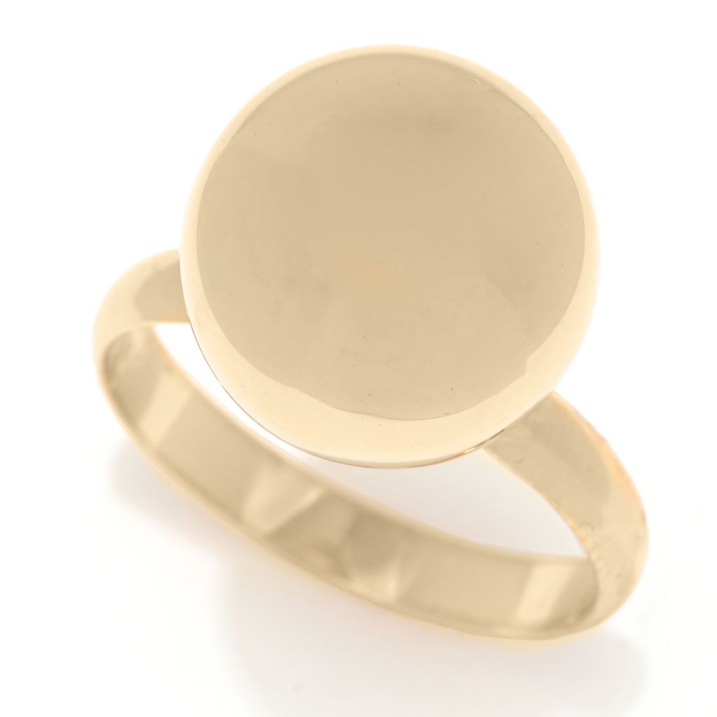 Toscana Italiana 18K Gold Plated 12mm Electroform Bead Statement Ring by Steals