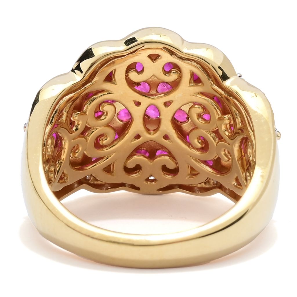 Gem Treasures 18K Vermeil 3.00ctw Burmese Ruby & Zircon Ring by Steals