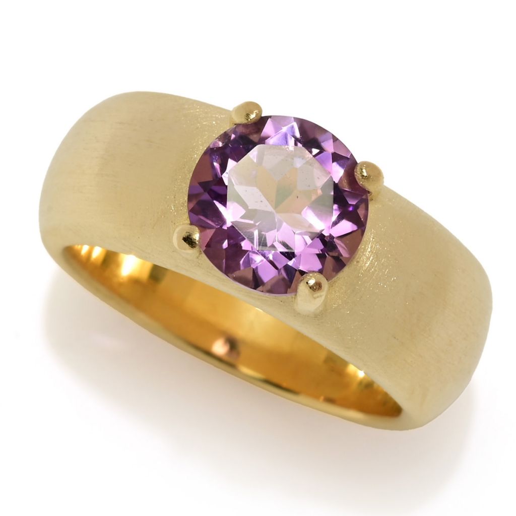 Toscana Italiana 18K Gold Plated Choice of 8mm Gem Setosa Band Ring by Steals