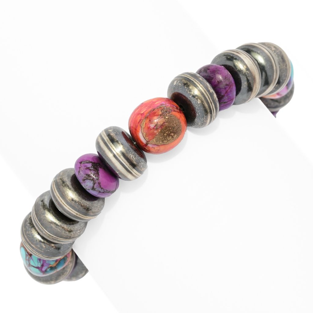 Southwest Elements "Statements" Purple Dahlia Kingman Turquoise Line Bracelet by Steals