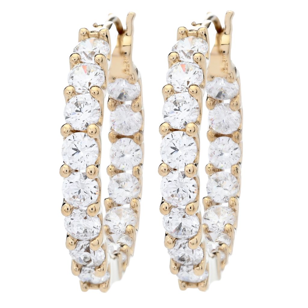 Brilliante 3.00 DEW Simulated Diamond Inside Out Hoop Earrings by Steals
