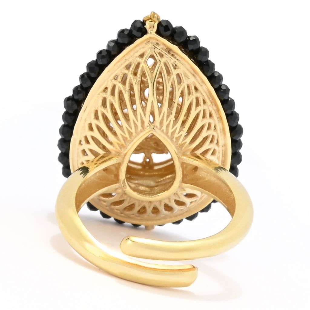 Gaetano Vitiello "Persia" Black Onyx & Simulated Diamond Filigree Ring by Steals