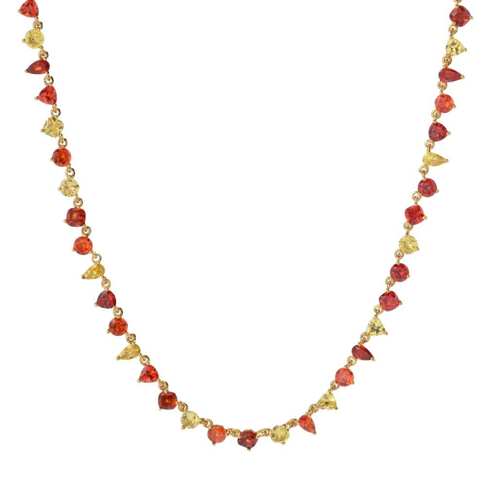 "Color Crush" Simulated Gemstone 18" Tennis Necklace by Steals
