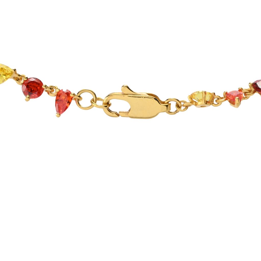 "Color Crush" Simulated Gemstone 18" Tennis Necklace by Steals