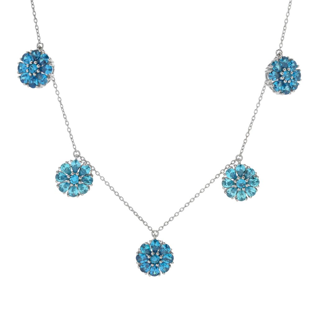 "Color Crush" Simulated Gemstone Pave Disc Charm Necklace by Steals