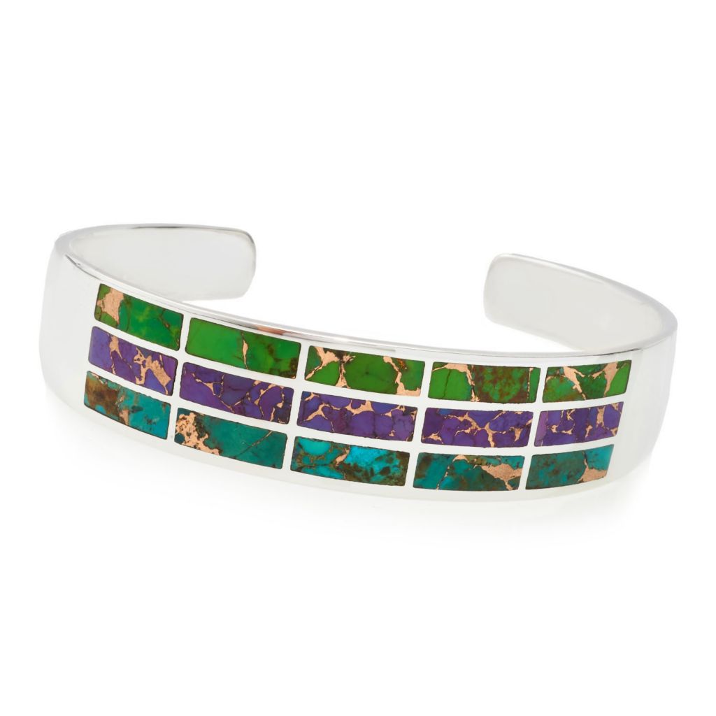 Southwest Elements Sterling Silver Colors of Mohave Turquoise Bracelet by Steals