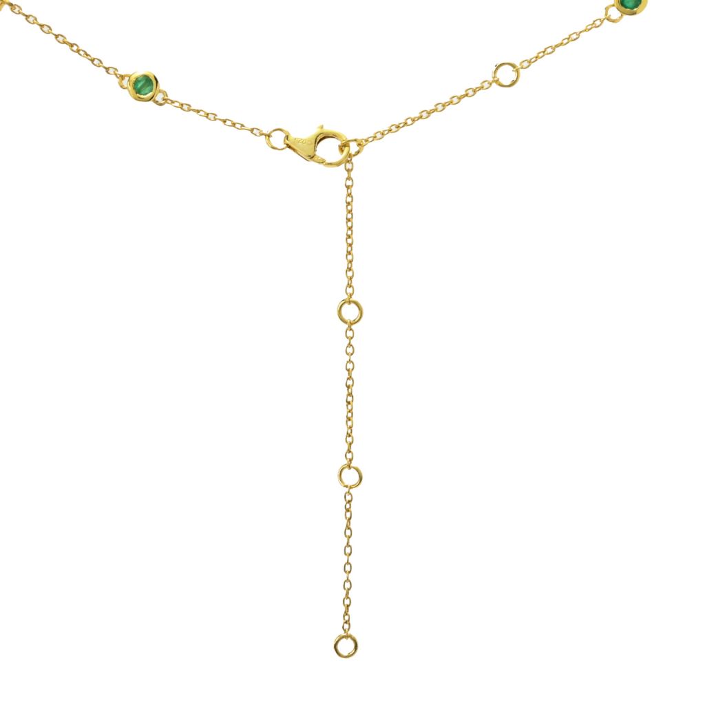 Cocci Collection 2.32ctw Brazilian Sakota Emerald & Zircon Station Necklace by Steals