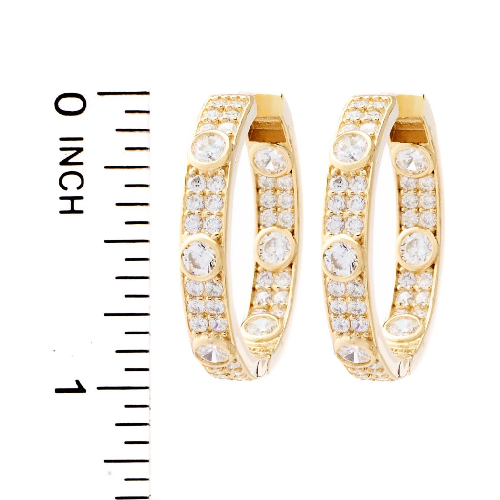 Brilliante 2.28 DEW Simulated Diamond Station & Pave Set Hoop Earrings by Steals