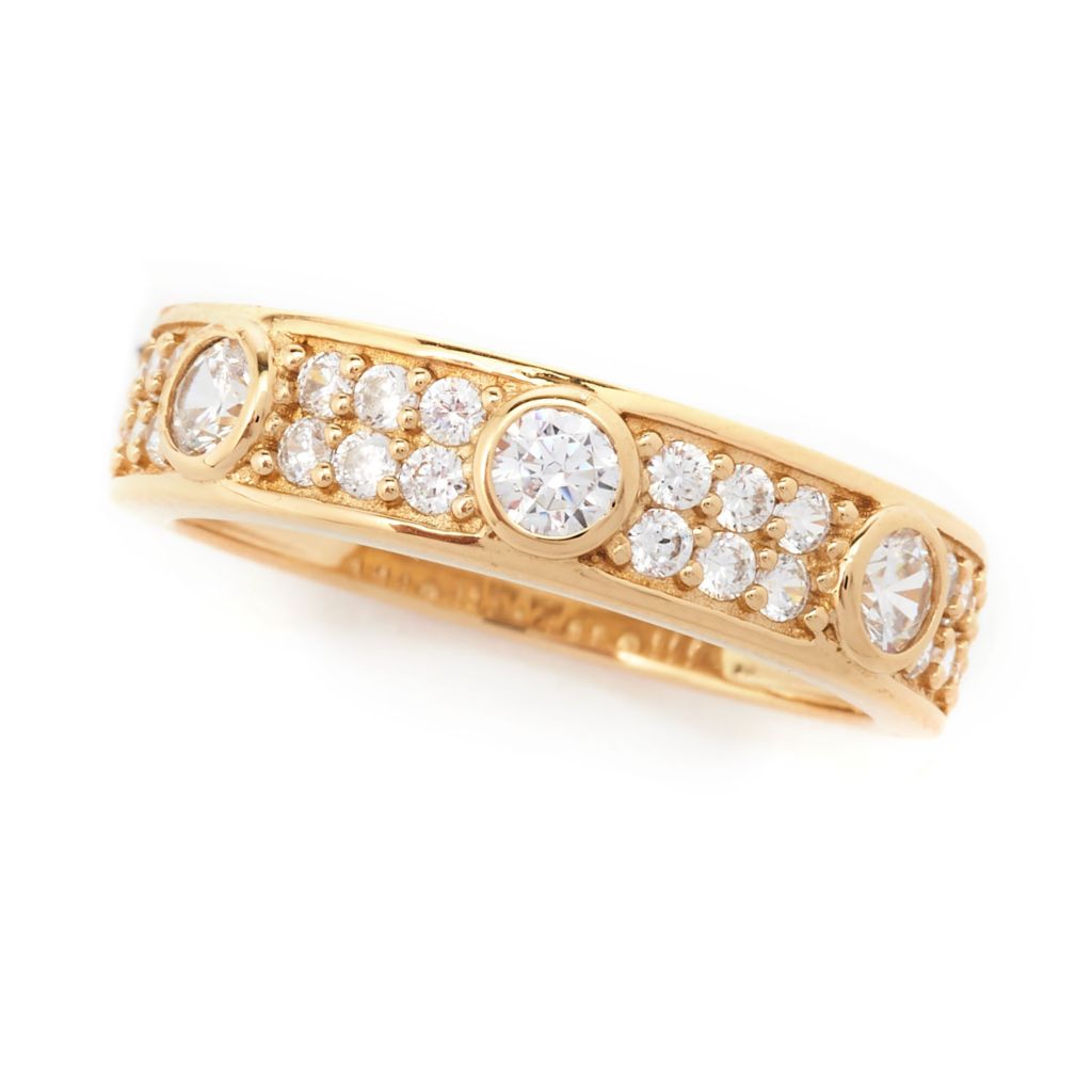 Brilliante Choice of Plating Simulated Diamond Station & Pave Set Ring by Steals