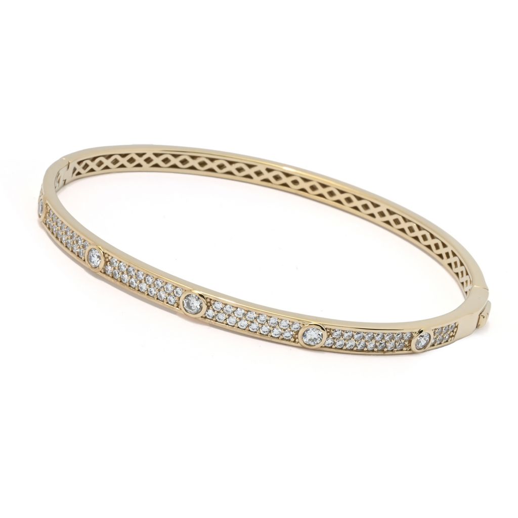 Brilliante Choice of Plating Simulated Diamond Station Bangle Bracelet by Steals