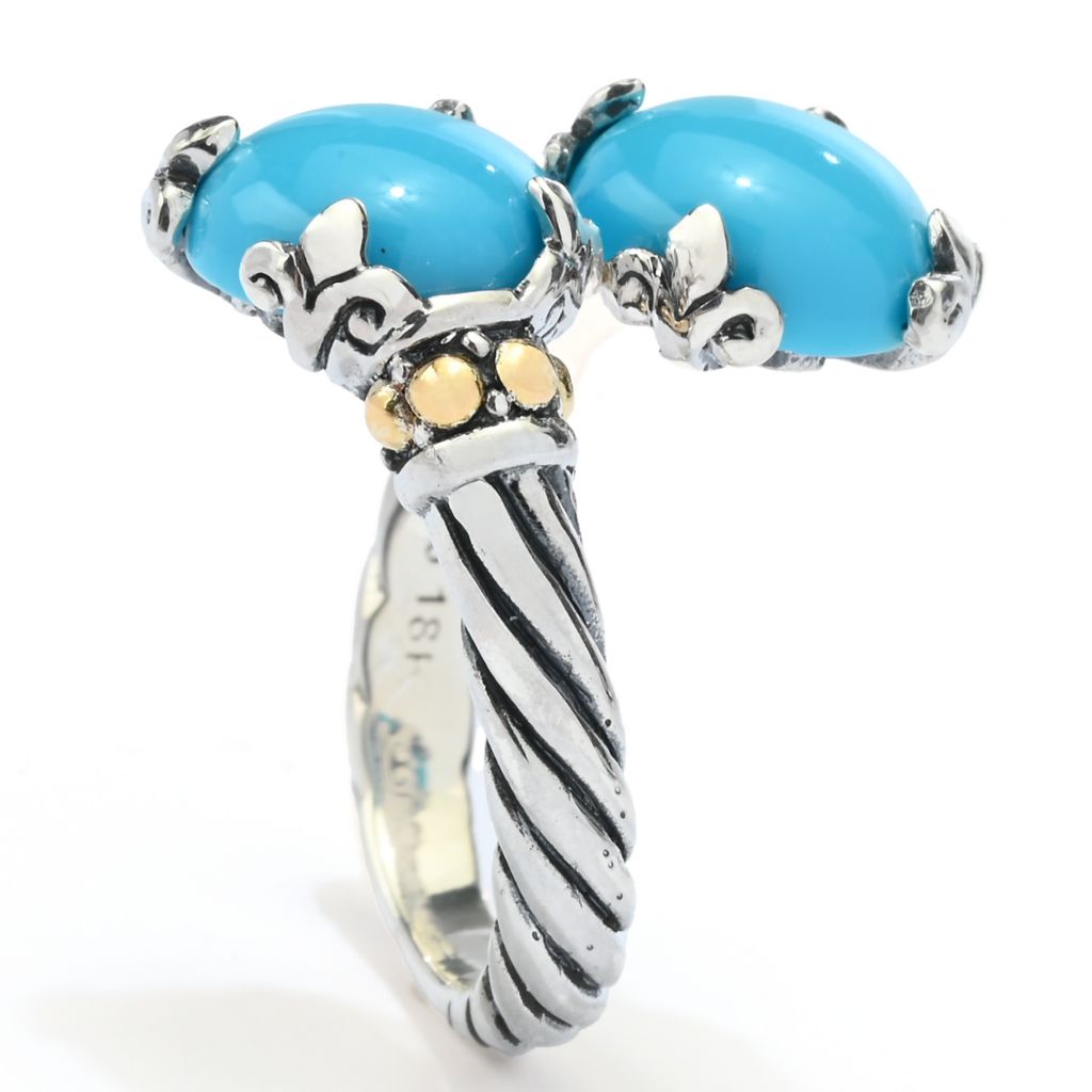 Artisan Silver by Samuel B. 9mm Sleeping Beauty Turquoise Bypass Ring by Steals
