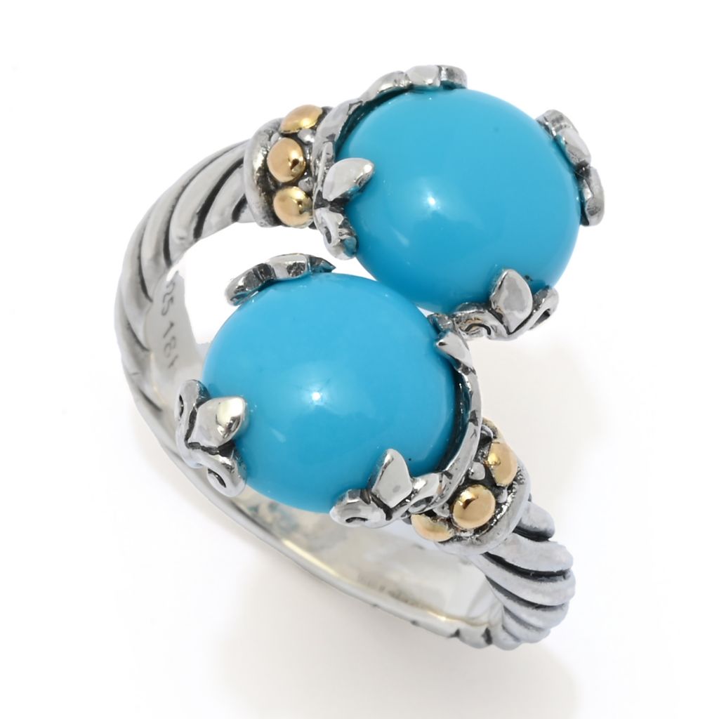 Artisan Silver by Samuel B. 9mm Sleeping Beauty Turquoise Bypass Ring by Steals