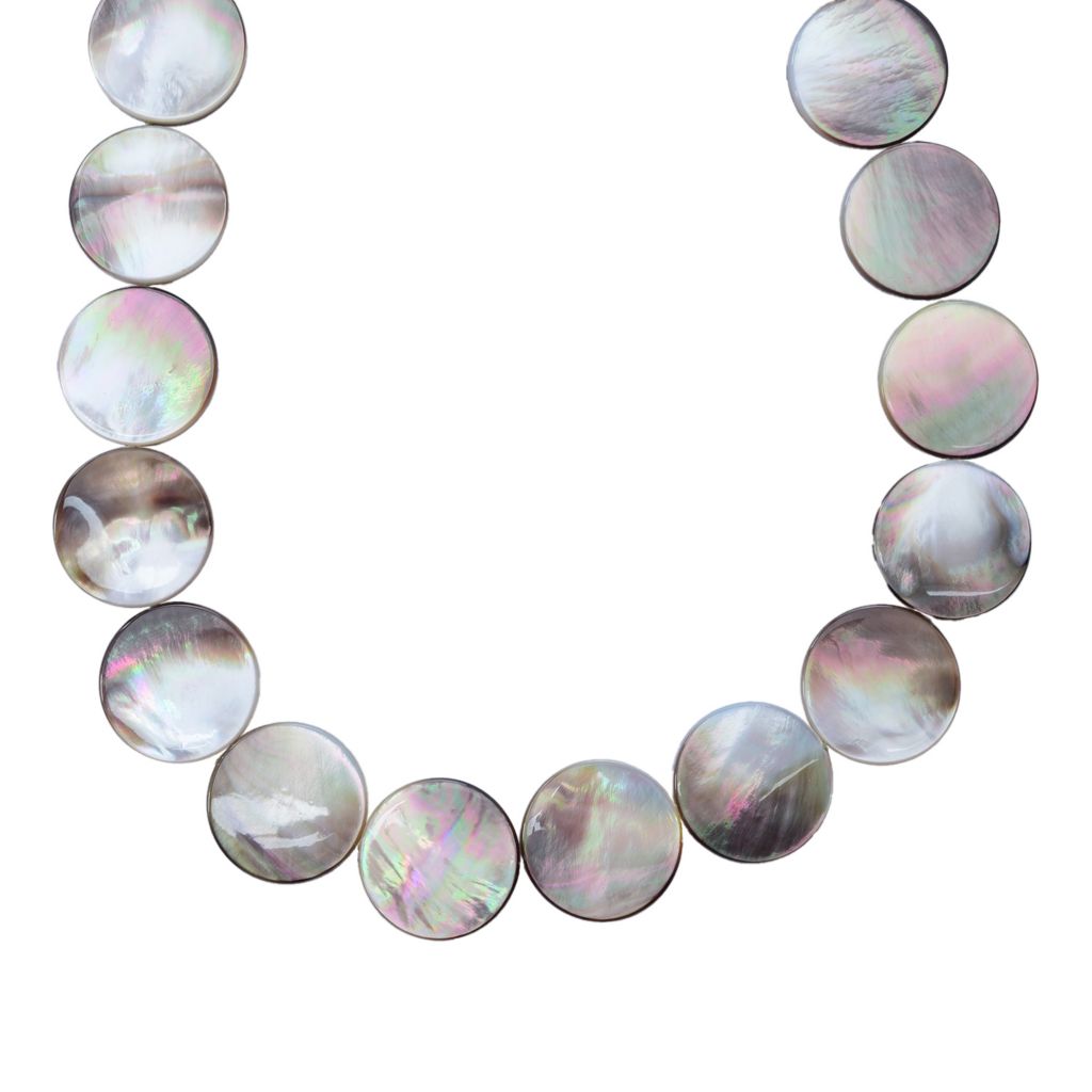 Far East Jewelry 25mm Black Mother-of-Pearl & Bronze Cultured Pearl Necklace by Steals