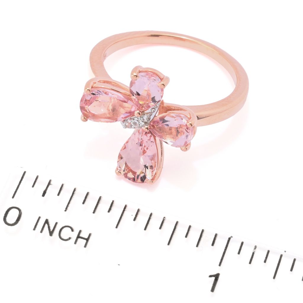 Gem Treasures 1.98ctw Pink Morganite & Zircon Butterfly Ring by Steals