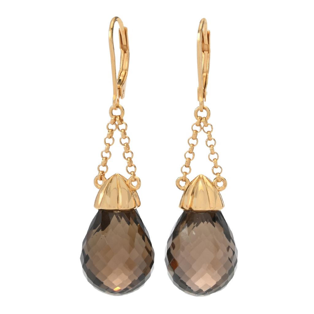 MUSE Choice of 18x13mm Faceted Briolette Gemstone Chain Drop Earrings by Steals