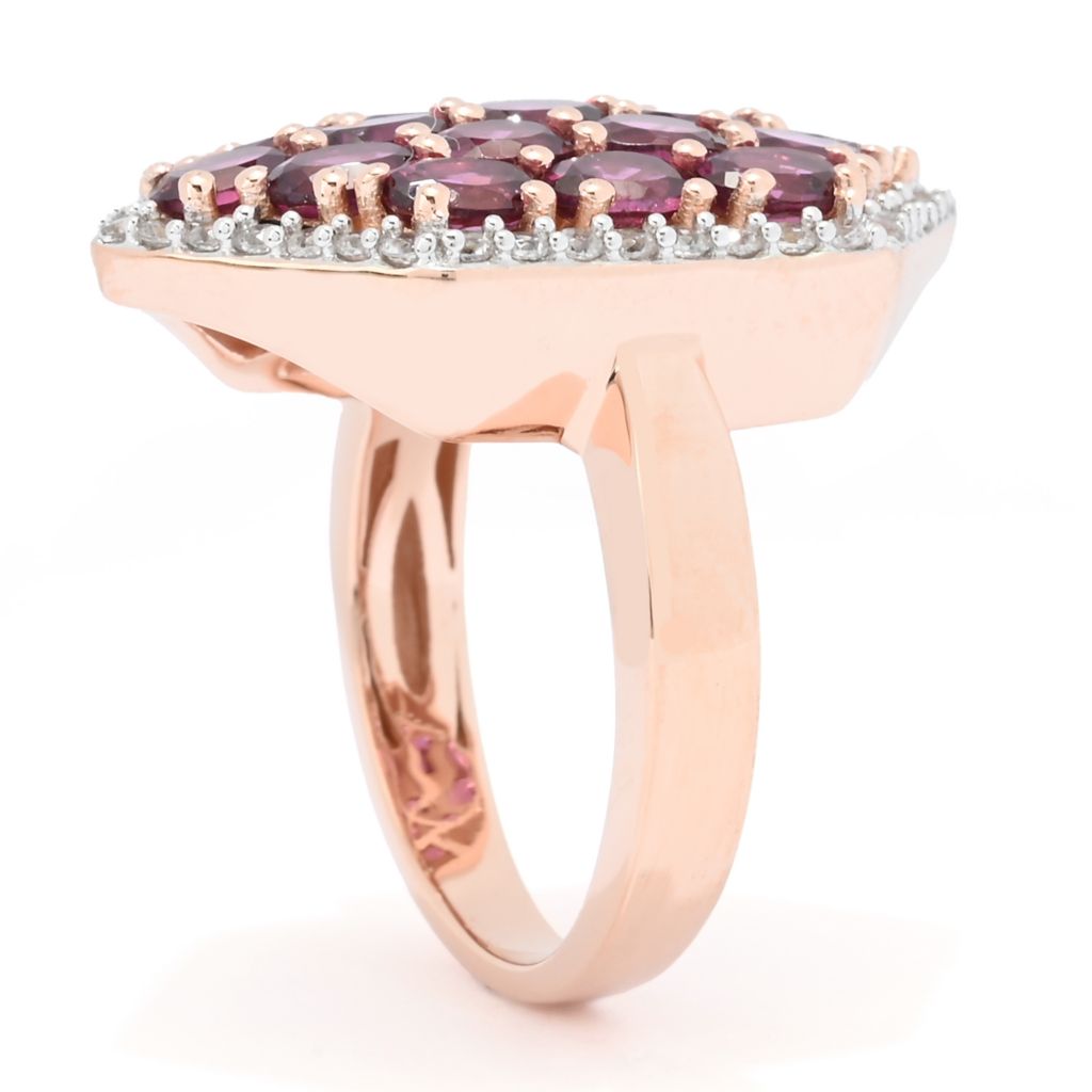 MUSE Choice of Gemstone Cluster & White Zircon Hexagonal Shield Ring by Steals