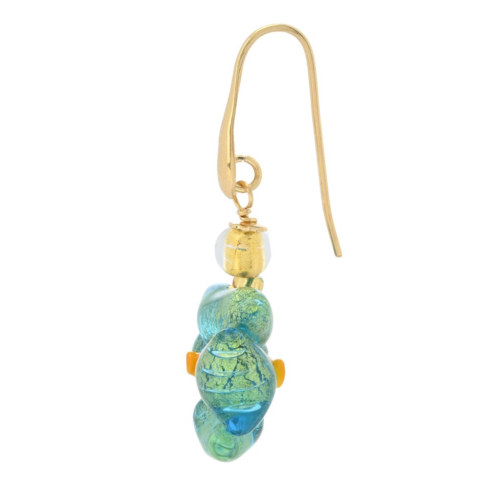 Il Murano di Francesca Murano Glass Flower 1.75" Drop Earrings by Steals