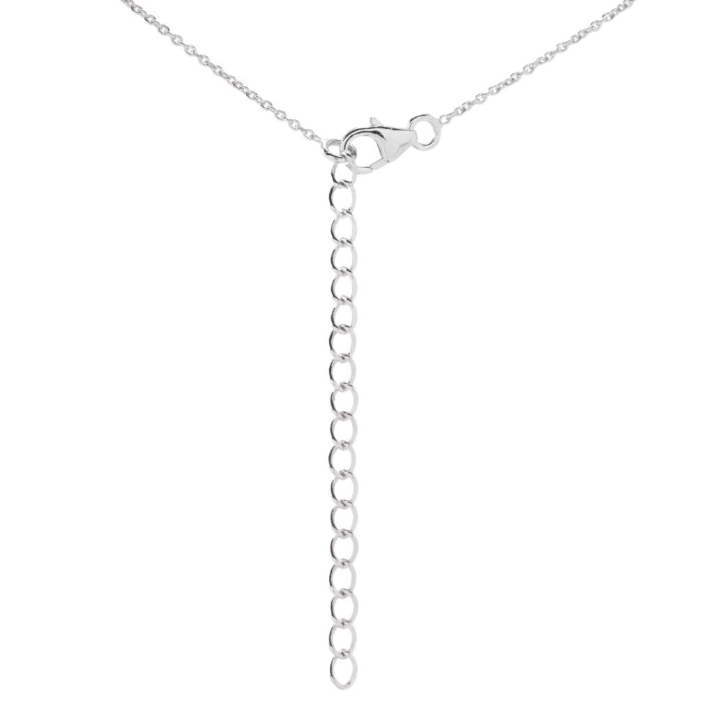 MUSE Sterling Silver 23mm Triangle Pink Drusy & Gem Pendant w/ Chain by Steals