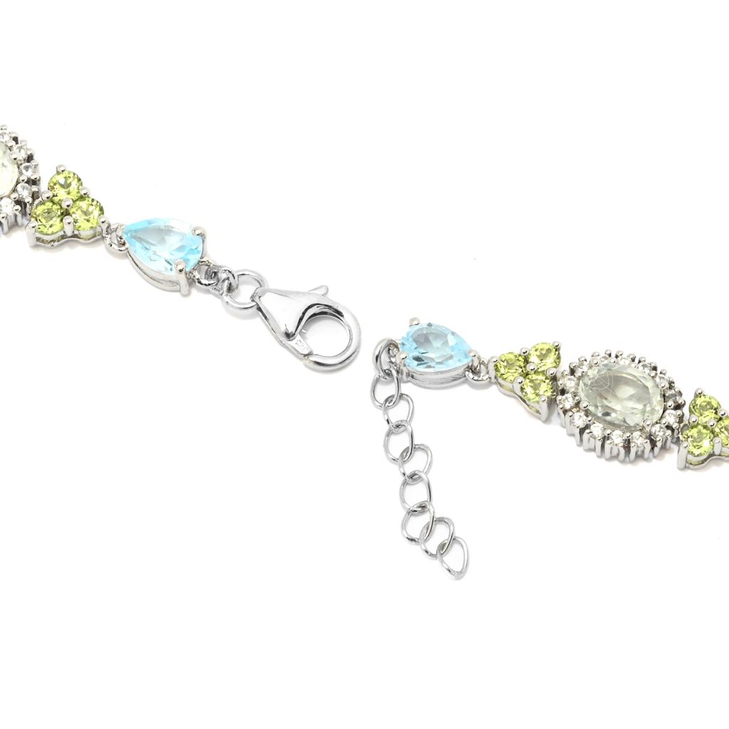 Claire Vessot Designs 15.05ctw Multi Gemstone Floral Inspired Line Bracelet by Steals