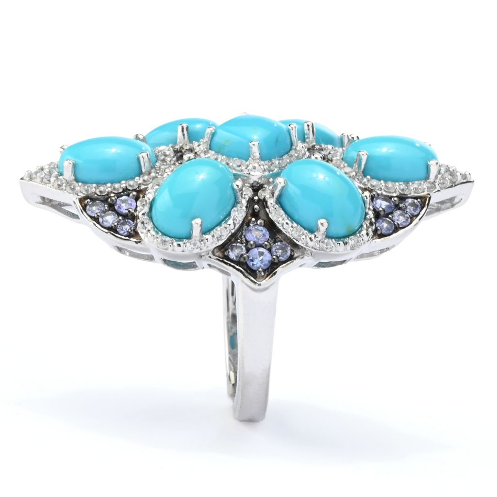 Gem Treasures Sleeping Beauty Turquoise & Tanzanite Shield Ring by Steals