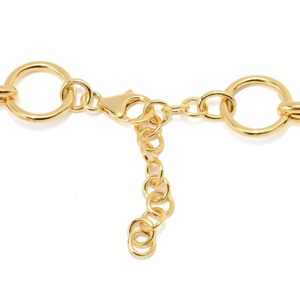 Toscana Italiana 18K Gold Plated Rolo Link Statement Necklace w/ Charm Holder by Steals