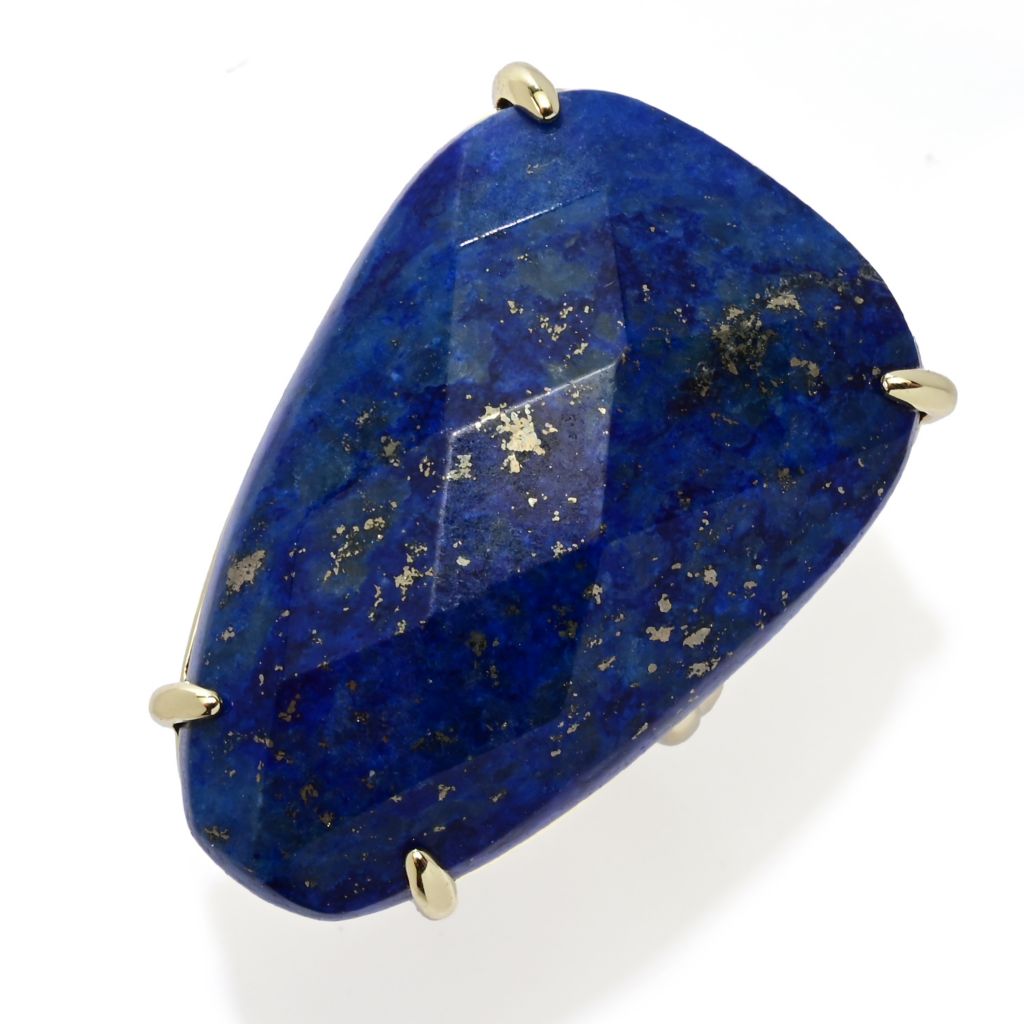 Aurelia 18K Gold Plated 32x21mm Fancy Shape Lapis Statement Ring by Steals