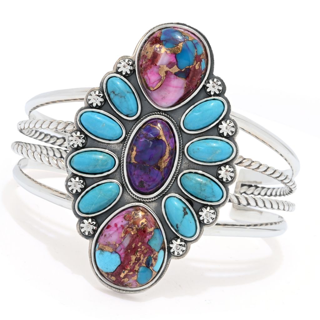 Southwest Elements "Statements" Colors of Turquoise Slip-on Cuff Bracelet by Steals