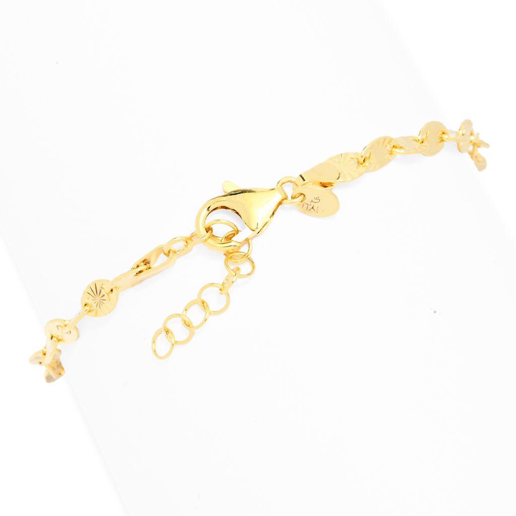 Toscana Italiana Choice of Plating & Size Diamond Cut "Stellata" Link Bracelet by Steals