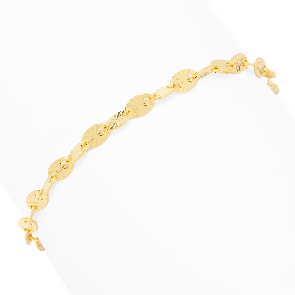 Toscana Italiana Choice of Plating & Size Diamond Cut "Stellata" Link Bracelet by Steals