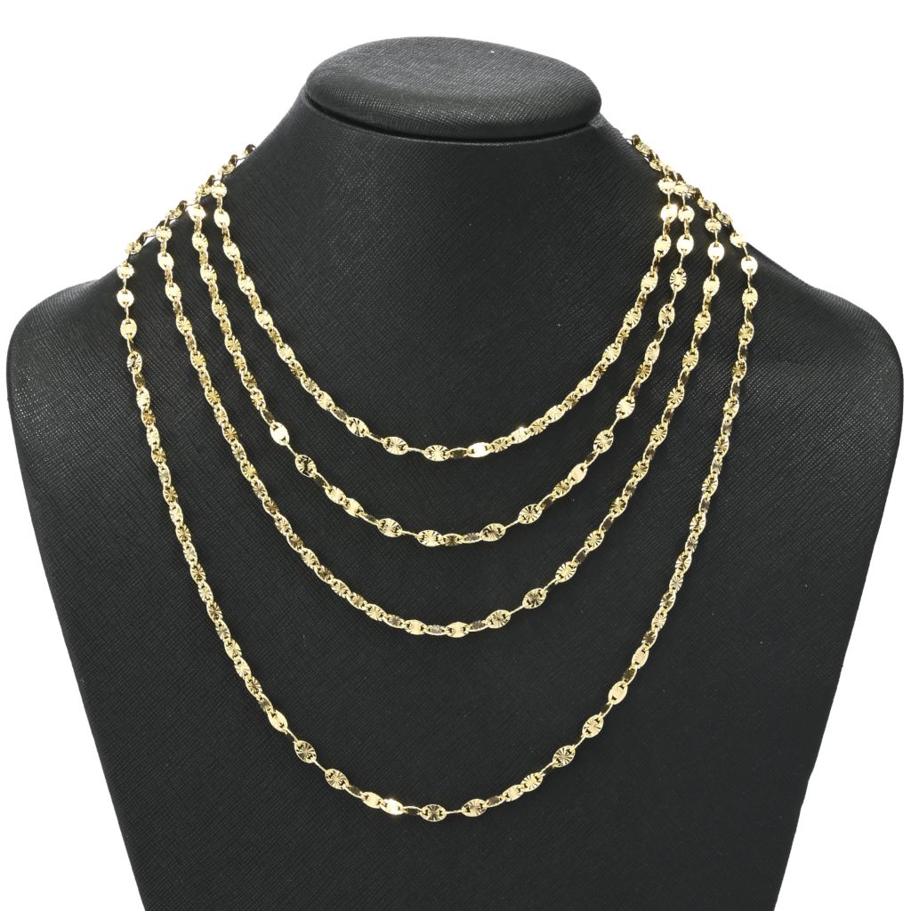 Toscana Italiana Choice of Plating & Length Diamond Cut "Stellata" Link Necklace by Steals
