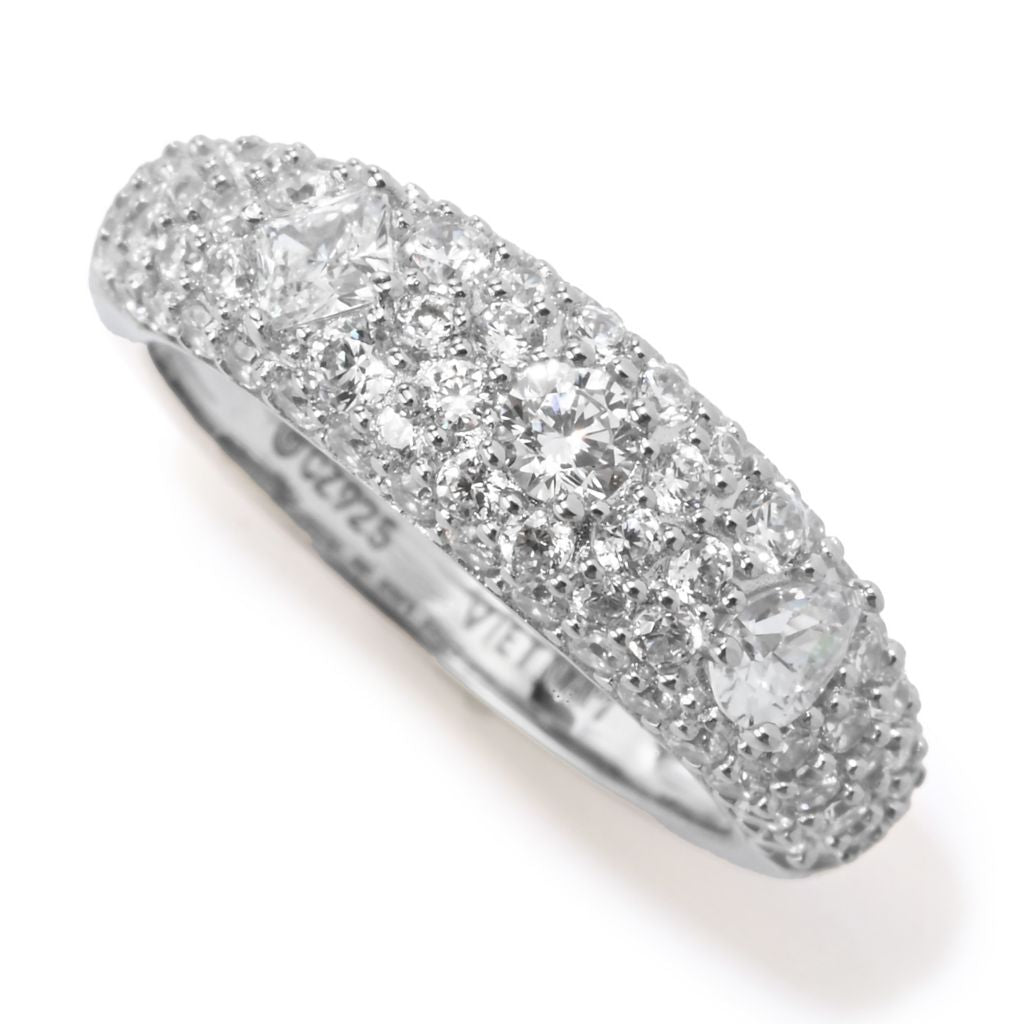 Brilliante 1.31 DEW Simulated Diamond Mixed Size Pave Band Ring by Steals