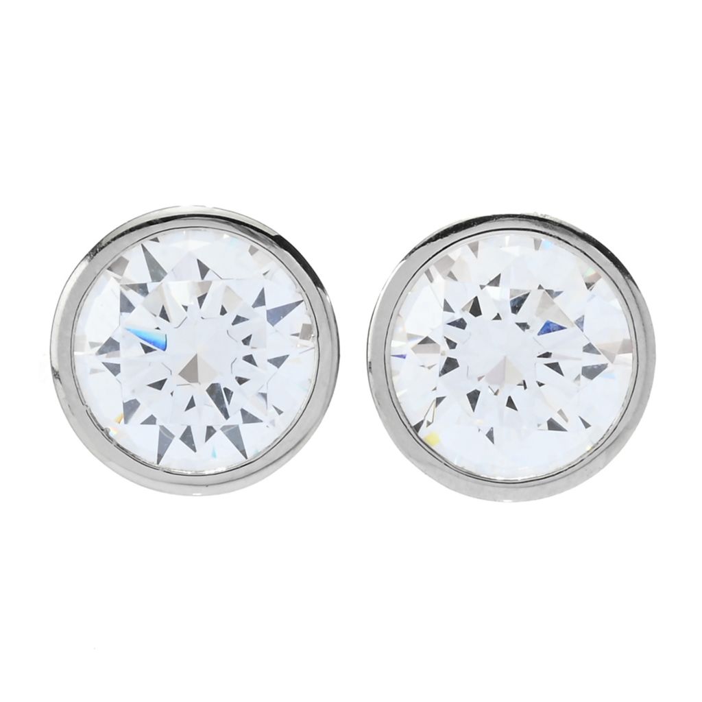 Brilliante 6.00 DEW Simulated Diamond Bezel Set Stud Earrings by Steals