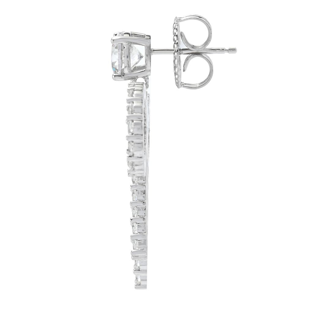 Brilliante Platinum Plated 4.94 DEW Simulated Diamond Bow Drop Earrings by Steals